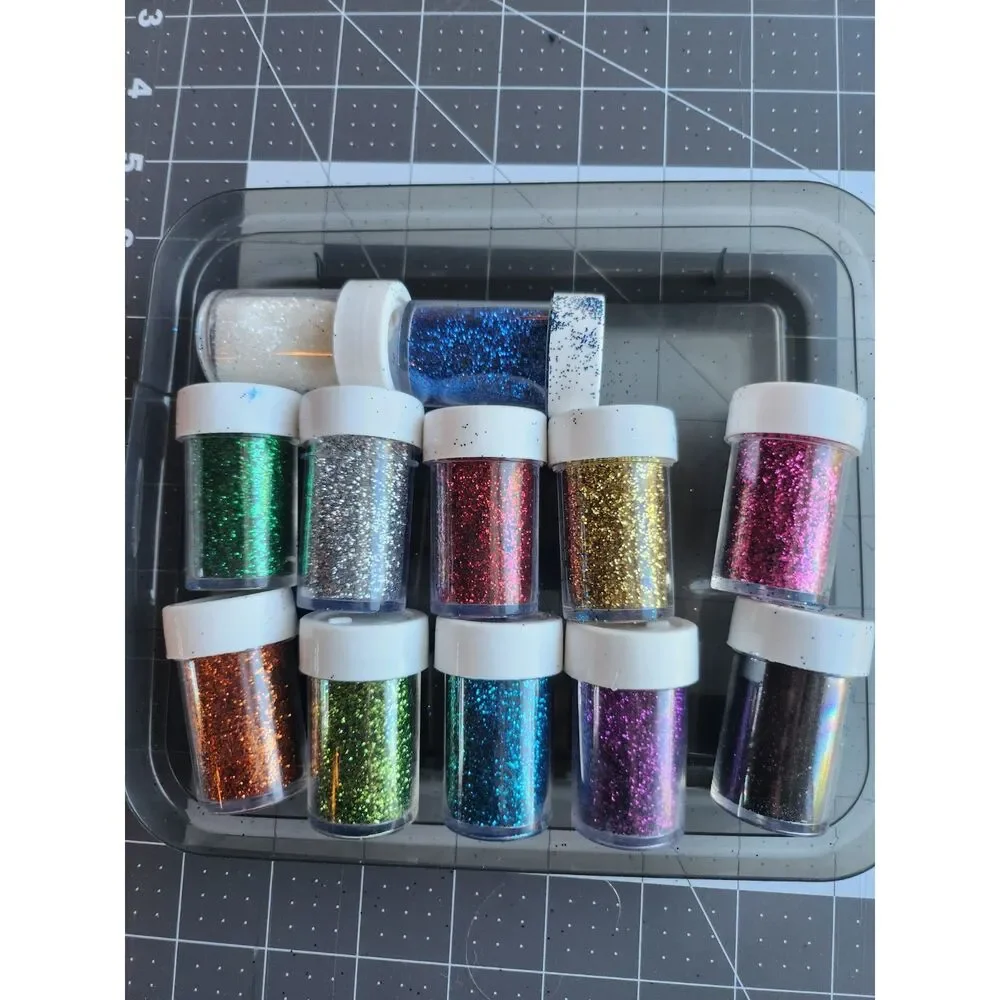 12 Pieces Fine Glitter 12 Colors Glitter Shake Jar Set B5